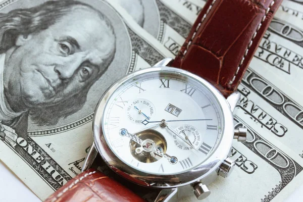 American Money Wristwatch Strap Concept — Stock Photo, Image