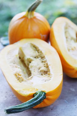 Natürmort olgun organik turuncu kabak of