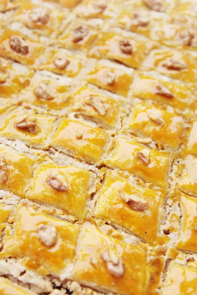 Eastern Dessert Baklava Walnuts Honey — Stock Photo, Image
