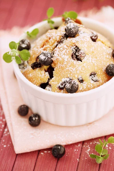 Muffins Fresh Blueberries Baked Oven — Stock Photo, Image