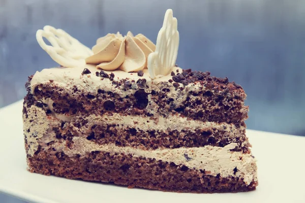 Delicious Chocolate Cake Butter Cream — Stock Photo, Image
