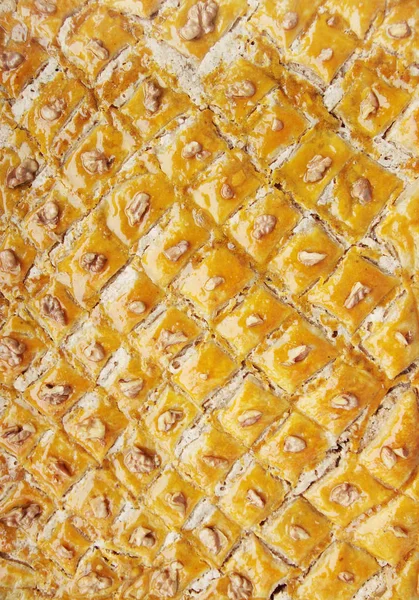 Baklava Wschodniej Deser Orzechami Miodem — Zdjęcie stockowe