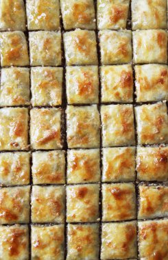 Doğu tatlılar, baklava fındık ve bal ile doldurulmuş