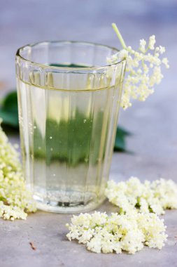 Kvas yaşlı çiçek bir cam dan