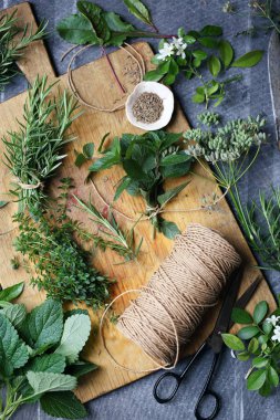 otlar hasat kış, natürmort, üstten görünüm