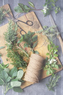 otlar hasat kış, natürmort, üstten görünüm