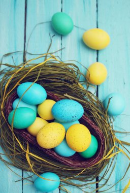 Natürmort mavi kurullarında, üstten görünüm