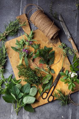 otlar hasat kış, natürmort, üstten görünüm