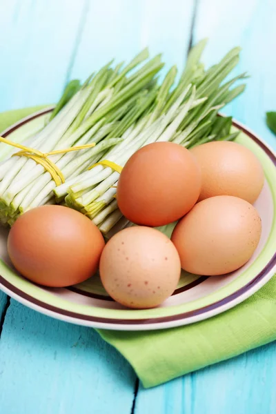 Яйца Рамсон Вареные Яйца Весеннего Салата — стоковое фото