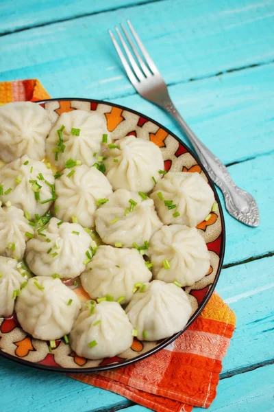 Armenian Cuisine Khinkali Pork Onions — Stock Photo, Image