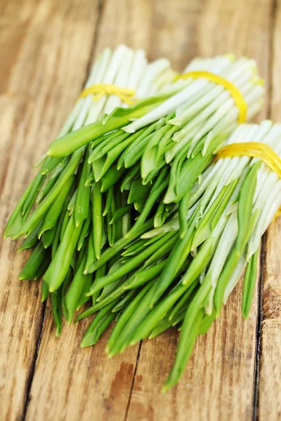 Manojos Ramson Huevos Cocidos Para Ensalada Primavera —  Fotos de Stock