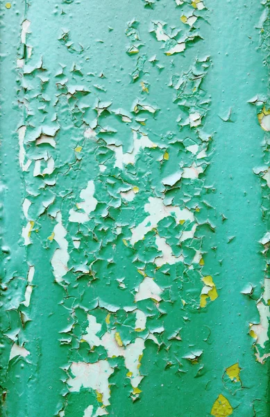 Old Metal Surface Painted Turquoise Cracky — Stock Photo, Image