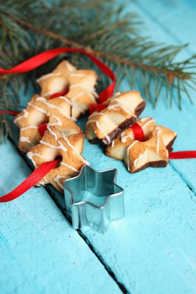 Galletas Estrellas Rama Del Árbol Navidad — Foto de Stock