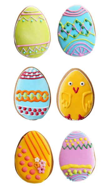 Easter Eggs Cookies Isolated White Background — Stock Photo, Image