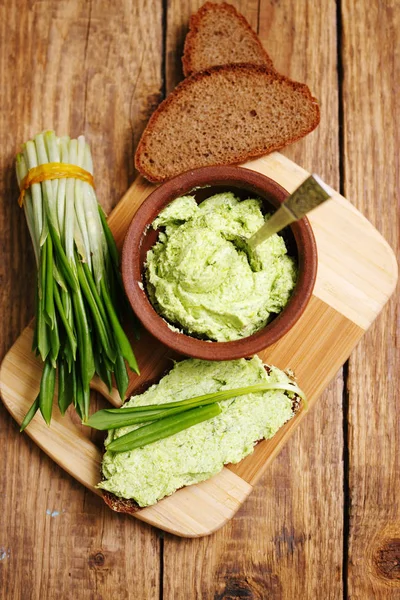 Pikante Snacks Würzige Butter Mit Bärlauch — Stockfoto