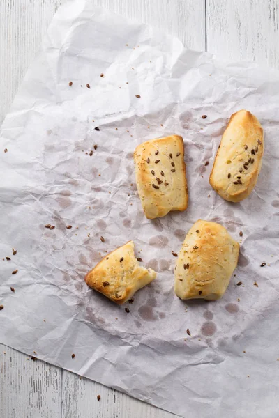 Baked bread, top view — Stock Photo, Image