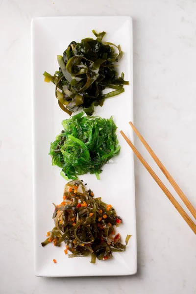 Variedades de salada de algas marinhas — Fotografia de Stock