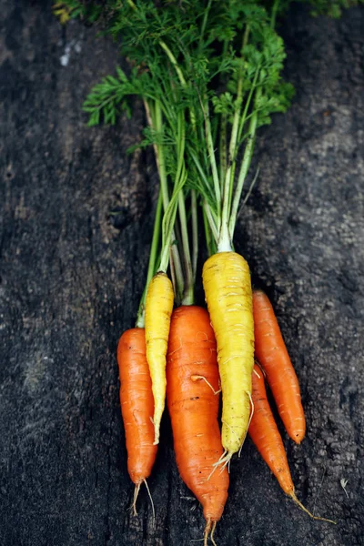 Carrots on a wooden background — Stock Photo, Image