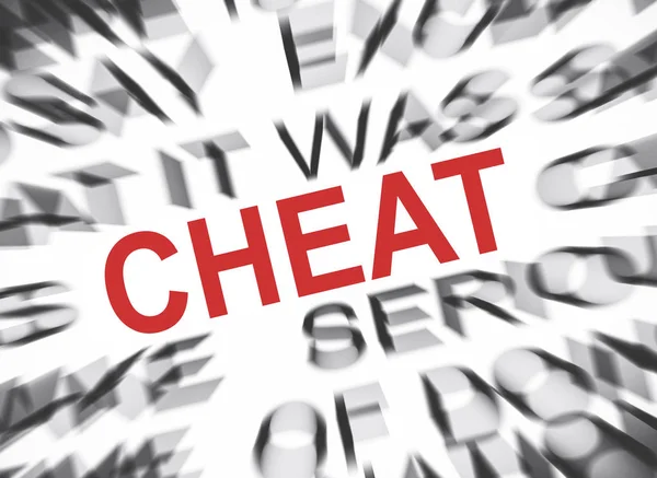 Testo Blured Con Focus Cheat — Foto Stock