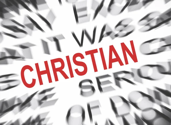 Blured Text Focus Christian — Stock Photo, Image