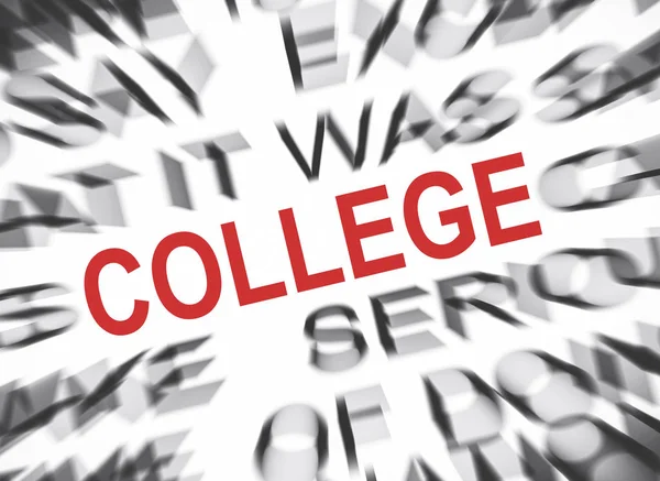 Blured Text Focus College — Stock Photo, Image