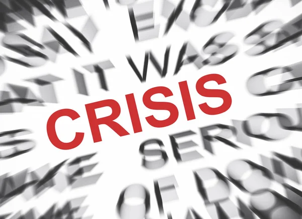 Blured Κείμενο Έμφαση Στην Κρίση — Φωτογραφία Αρχείου