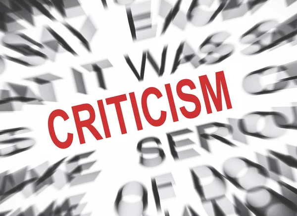批判の焦点と Blured テキスト — ストック写真