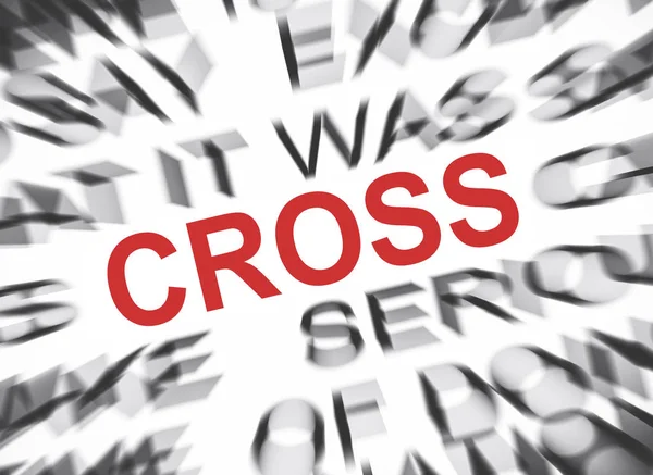 Blured Tekst Met Focus Cross — Stockfoto