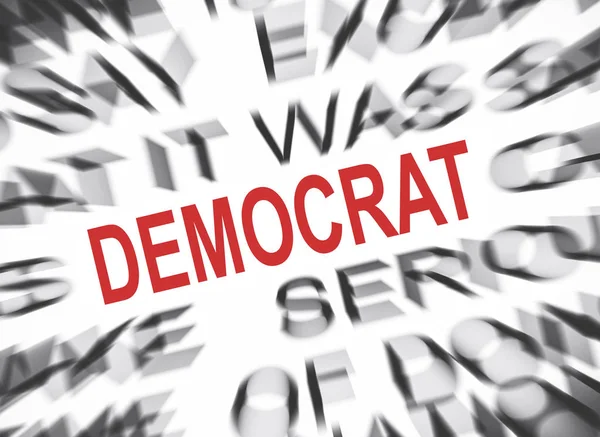 Texto Desenfocado Con Enfoque Democrat — Foto de Stock