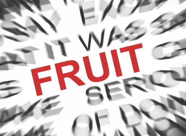Blured Text Focus Fruit — Stock Photo, Image