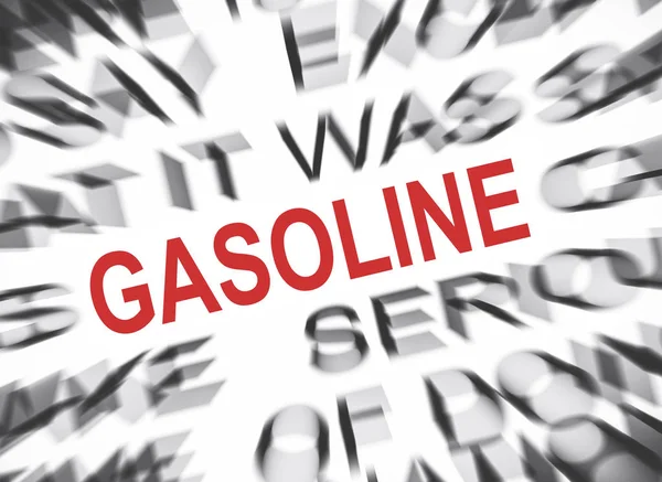 Texto Desenfocado Con Enfoque Gasoline — Foto de Stock