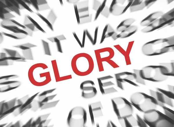 Blured Text Med Fokus Glory — Stockfoto