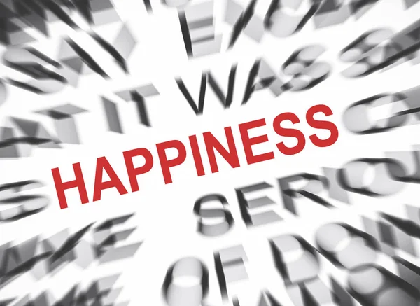 Blured Text Focus Happiness — Stock Photo, Image