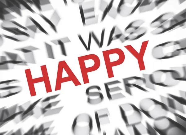 Blured Text Focus Happy — Stock Photo, Image