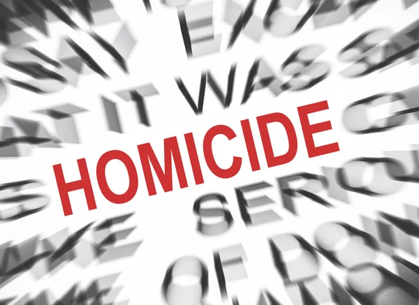 Testo Blured Con Focus Homicide — Foto Stock