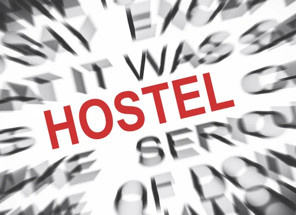 Texte Flou Mettant Accent Sur Hostel — Photo