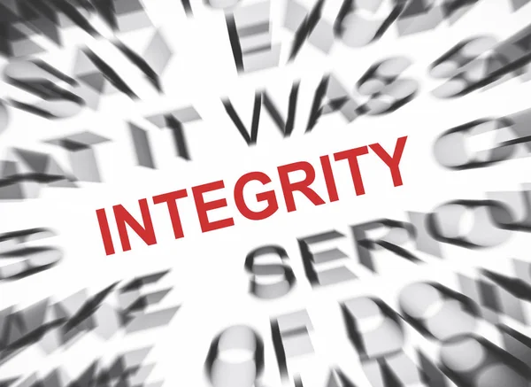 Blured Tekst Med Fokus Integrity - Stock-foto