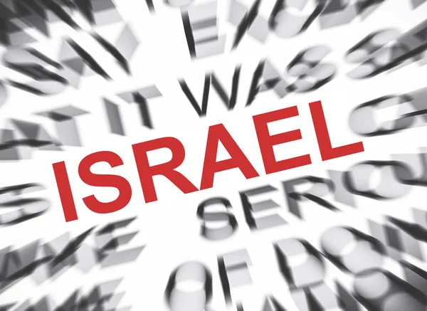 Blauer Text Mit Schwerpunkt Auf Israel — Stockfoto