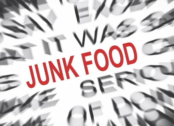 Testo Blured Con Focus Junk Food — Foto Stock
