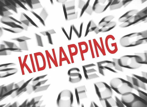 Texto Azulado Com Foco Kidnapping — Fotografia de Stock