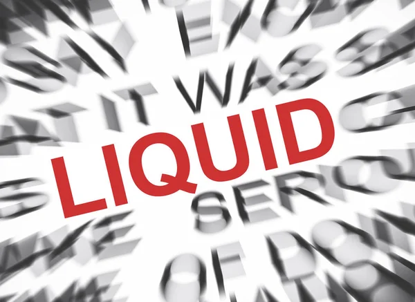 Testo Blured Con Focus Liquid — Foto Stock