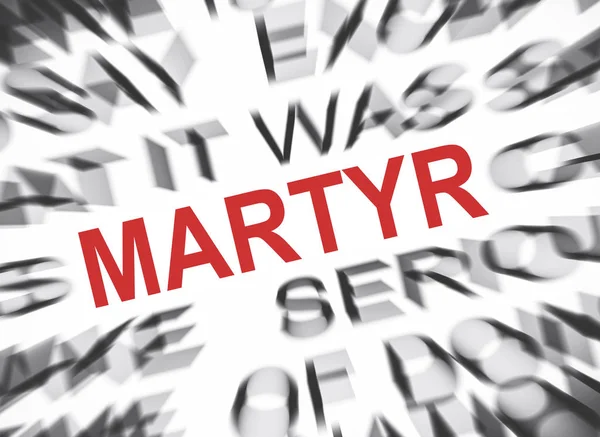 Texto Desenfocado Con Enfoque Martyr — Foto de Stock