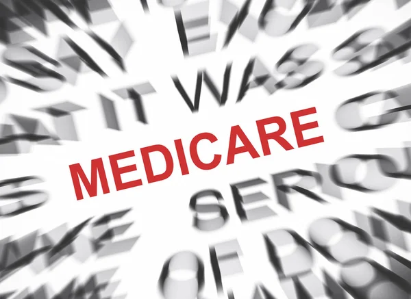 Texto Desenfocado Con Enfoque Medicare — Foto de Stock