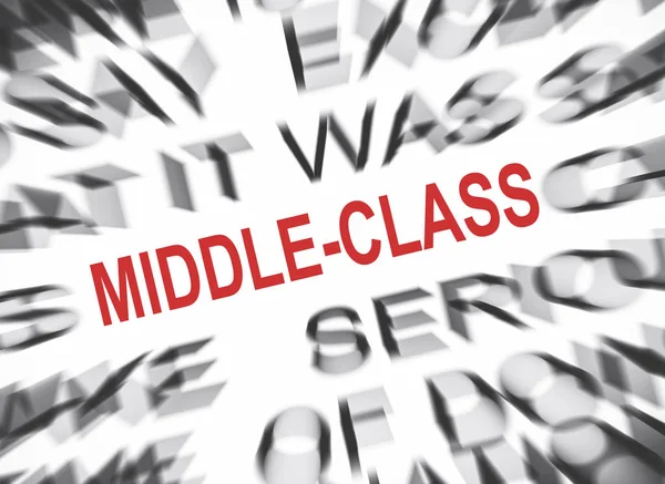 Texto Desenfocado Con Enfoque Middle Class — Foto de Stock