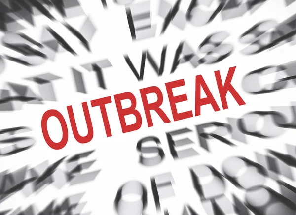 Testo Blured Con Focus Outbreak — Foto Stock
