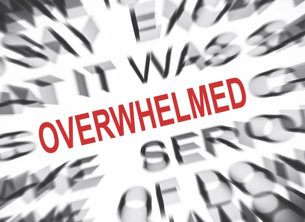 Blured Text Focus Overwhelmed — Stock Photo, Image