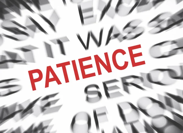 Blured Text Focus Patience — Stock Photo, Image