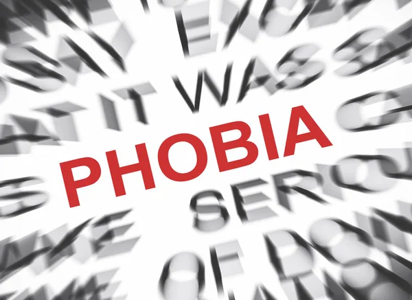 Blured Text Focus Phobia — Stock Photo, Image