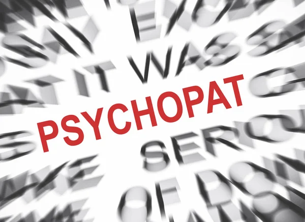 Texto Azulado Com Foco Psychopat — Fotografia de Stock