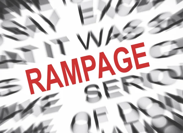 Blured Text Focus Rampage — Stock Photo, Image